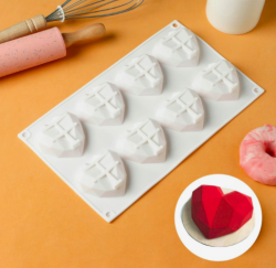 Изображение Форма для муссовых десертов Геометрия сердец «Сердце», 29×17×2 см, 8 ячеек