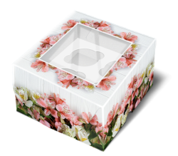 Изображение Коробка на 4 капкейка Цветочное настроение