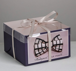Изображение Коробка на 4 капкейка «Подарок для тебя», 16 × 16 × 10 см