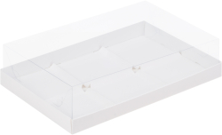 Изображение Коробка под 6 муссовых пирожен с пластиковой крышкой 300*195*80 мм