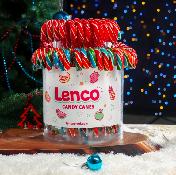 Карамель леденцовая Lenco "Трость", со вкусом бабл-гам и клубники, 28 г Изображение Карамель леденцовая Lenco "Трость", со вкусом бабл-гам и клубники, 28 г