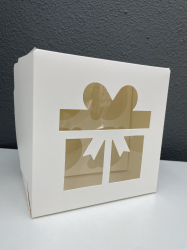 Изображение Коробка под 4 капкейка «Подарок», 160 × 160 × 100 мм