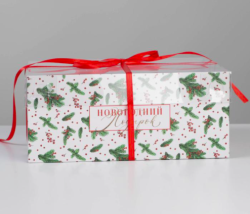 Изображение Коробка на 6 капкейков «Подарок», 23 × 16 × 10 см