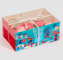 Изображение Коробка для капкейка «Новогодние каникулы», 23 × 16 × 10 см
