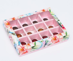 Изображение Коробка для конфет, 12 шт, "Летний букет", 19 х 15 х 3,6 см