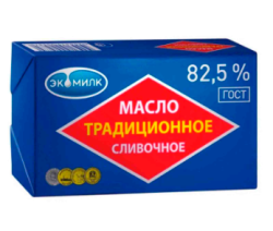 Изображение Масло сливочное ТРАДИЦИОННОЕ Экомилк 82,5%, 180 гр.