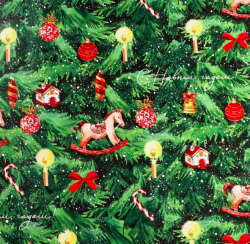 Изображение Бумага упаковочная глянцевая «Новогодняя ёлка», 70 × 100 см