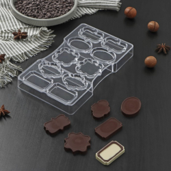 Изображение Форма для шоколада и конфет «Рамочка», 10 ячеек, 20×12×2,5 см