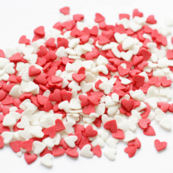 Изображение Посыпка сердечки красно-белые (мини), 50 гр