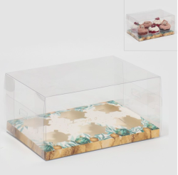 Изображение Коробка на 6 капкейков «Мрамор», 23 × 16 × 11.5 см     															6