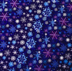 Изображение Бумага упаковочная глянцевая «Синие снежинки», 70 × 100 см