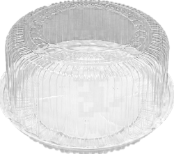 Изображение Круглая коробка для торта (пластик) 250х250х120 мм дно БЕЛОЕ