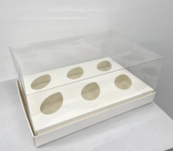 Изображение Коробка под 6 шоколадных яиц с пластиковой крышкой, 235*160*100 мм