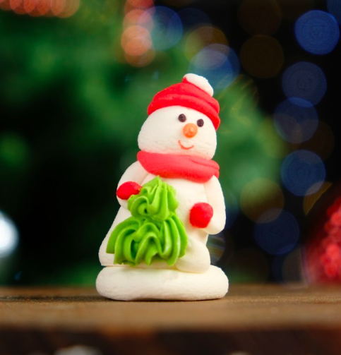 Изображение Сахарная фигурка "Снеговик с елкой"