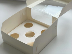 Изображение Коробка белая под 5 капкейков, 180*180*100 мм