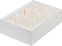 Изображение Коробка под ассорти десертов ,белая, 240*170*70 мм (6 ячеек)