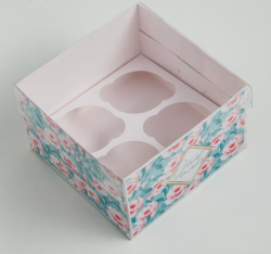 Изображение Коробка на 4 капкейка «Для тебя», 16 × 16 × 10 см