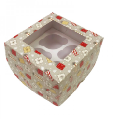 Изображение Коробка на 4 капкейка Подарки