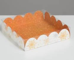 Изображение Коробка для пряников и печенья «Снежинки», 13 х 13 х 3 см