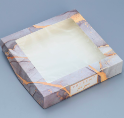 Изображение Коробка складная «Мрамор», 20 × 20 × 4 см
