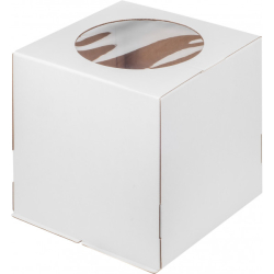 Изображение Коробка для торта с окном белая 24*24*30 см