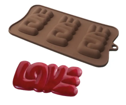 Изображение Форма силиконовая для шоколада «Плитка love»