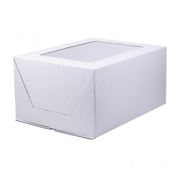 Изображение Коробка для торта белая с окном 30*40*20 см