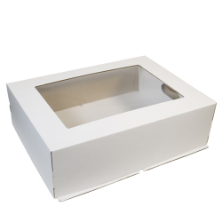 Изображение Коробка для торта с окном белая 300*400*120 мм