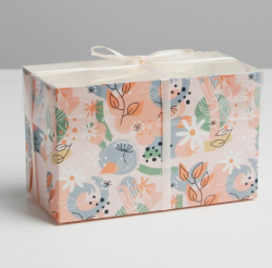 Изображение Коробка на 2 капкейка «Нежная», 16 × 8 × 10 см
