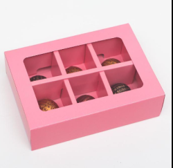 Изображение Коробка на 6 конфет Розовая