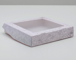 Изображение Коробка складная «Flowers», 20 × 20 × 4 см