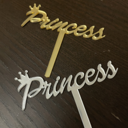 Изображение Топпер Princess, 9*3,5 (золото/серебро)
