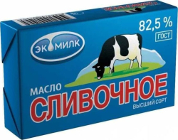 Изображение Масло сливочное Экомилк 82,5%, 180 гр.