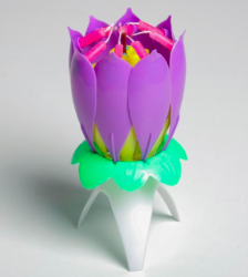 Изображение Свеча для торта музыкальная "Тюльпан", фиолетовая, 12×5 см