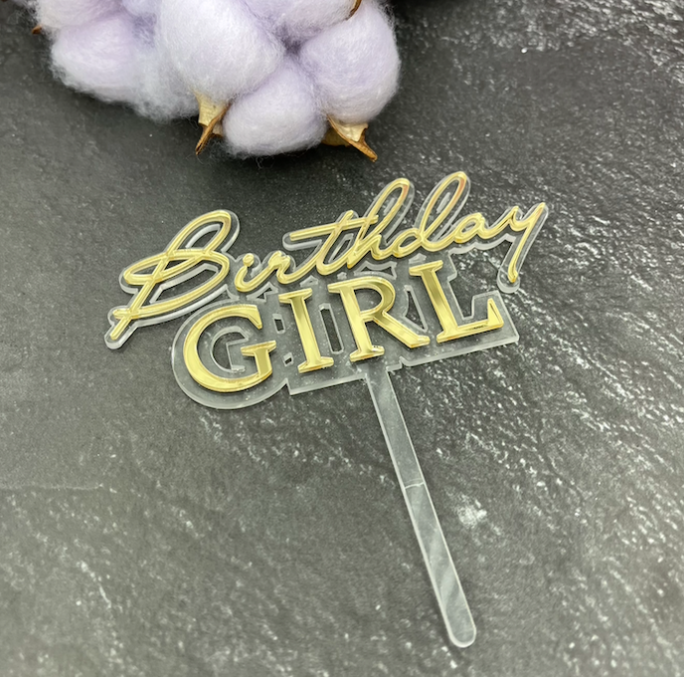 Топпер акрил Birthday girl Изображение Топпер акрил Birthday girl