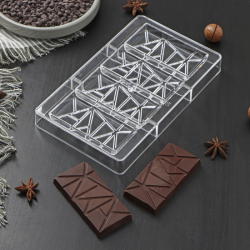 Изображение Форма для шоколада и конфет «Лайни», 4 ячейки, 20×12×2,5 см, ячейка 8,5×4,2×1 см